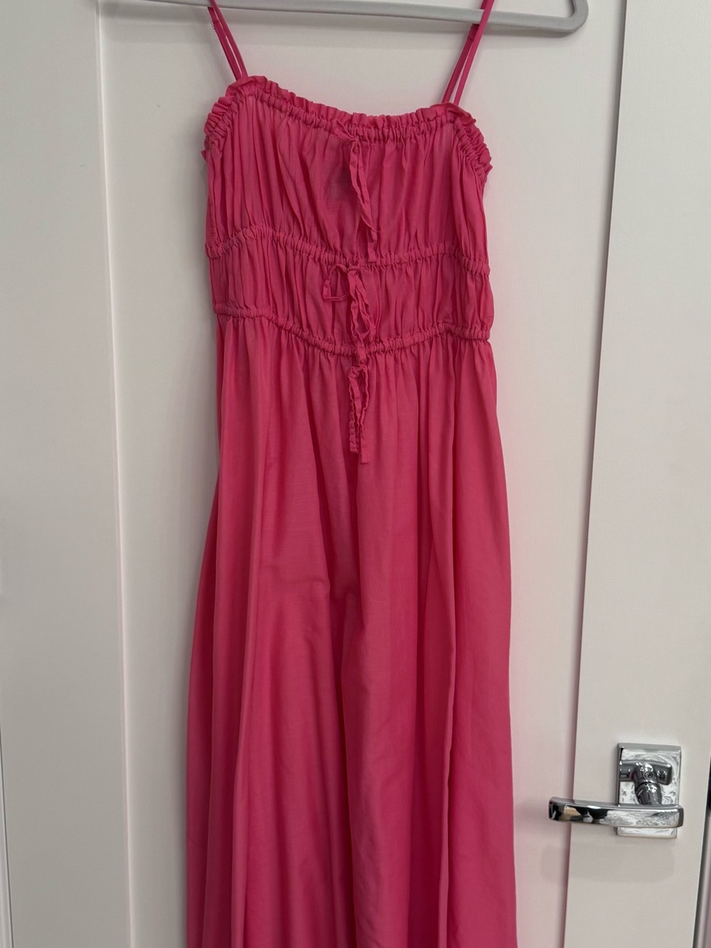 J. Crew Pink Maxi Beach Coverup Dress with Spaghetti Straps
